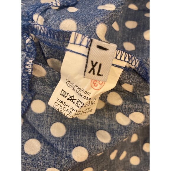 Alunalevi Womens XL Blue Poka Dot Maxi Dress Sleeveless Spaghetti Strap NWT - Picture 10 of 11